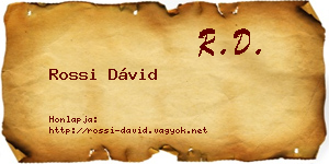 Rossi Dávid névjegykártya